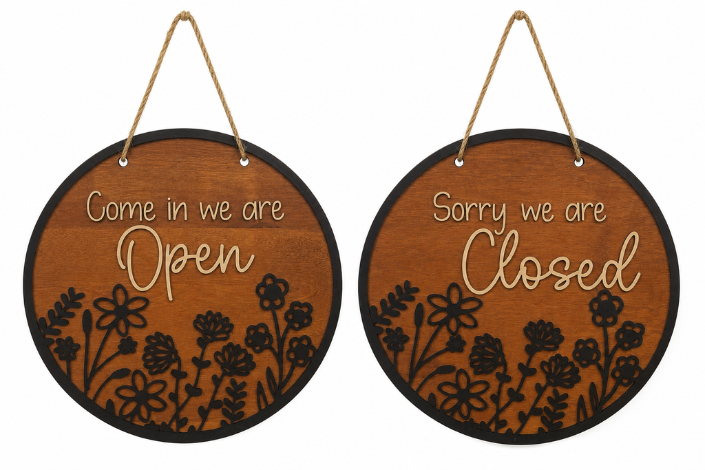 16" Round Double Sided Open/Closed Sign