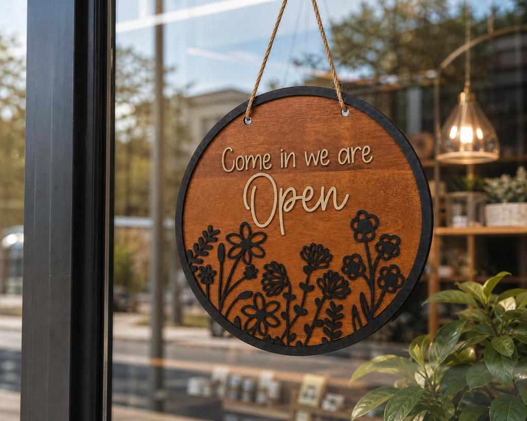 16" Round Double Sided Open/Closed Sign